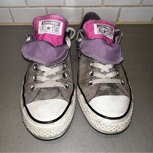 Converse Gray/Purple Canvas with Double Tongue 
Pre Owned
